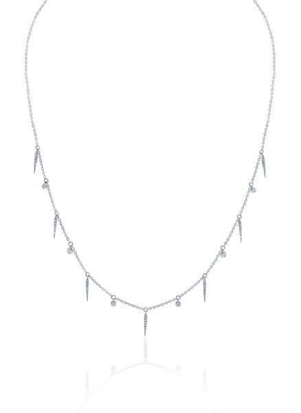 White Diamond Frill Necklace