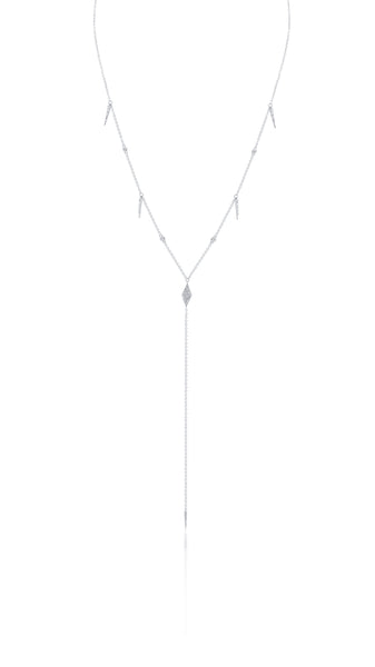 White Diamond Lariat Necklace